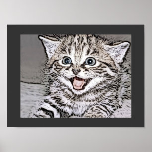 Póster Happy Kitten Photocopy Effects