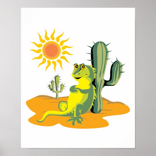 Póster happy lizard in desert (Frente)
