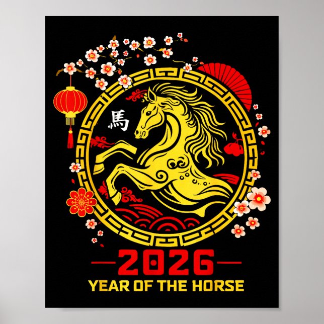 Póster Happy Lunar Chinese New Year Of The Horse 2026 Zod (Frente)