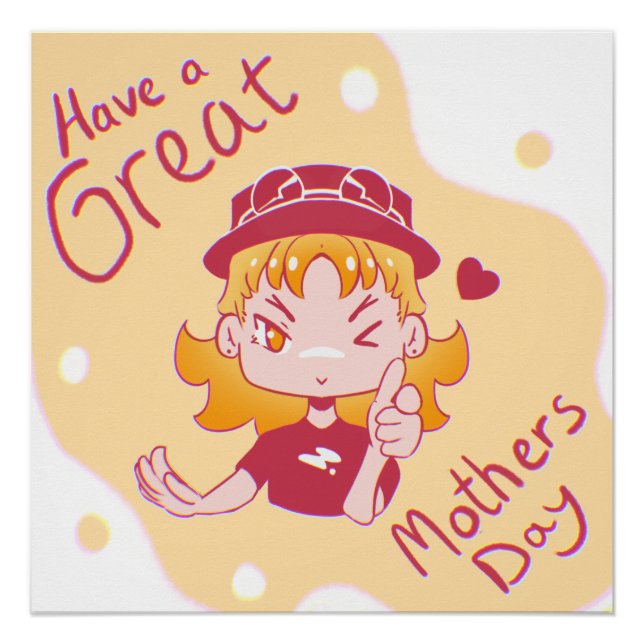 Póster Happy Mothers day. (Anverso)