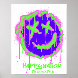 Póster Happy Nation Toxix Art Poster - Negrita, irónica,