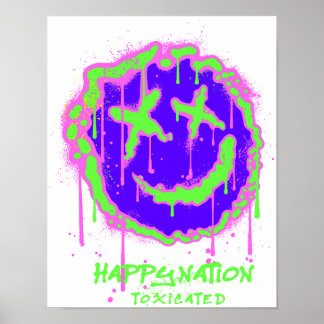 Póster Happy Nation Toxix Art Poster - Negrita, irónica,