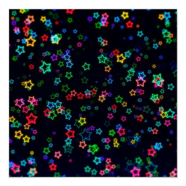 Póster Happy Neon Star (Anverso)