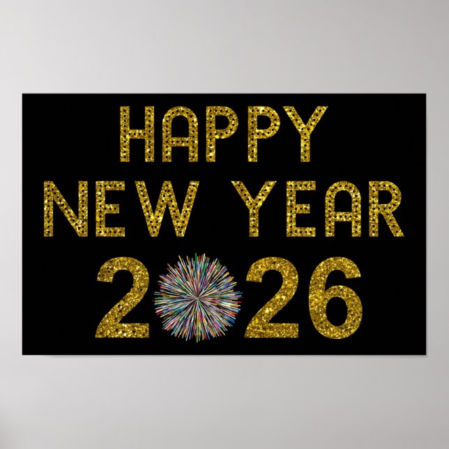 Póster Happy New Year 2026 (Frente)