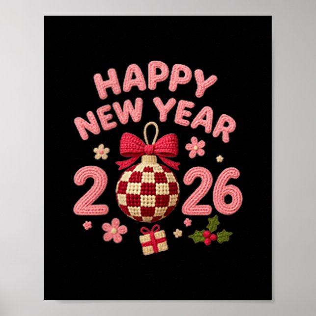 Póster Happy New Year 2026 Celebration Cheer For Festive  (Frente)