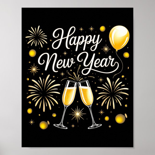 Póster Happy New Year 2026 Celebration Design With Champa (Frente)