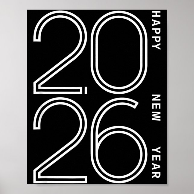 Póster Happy New Year 2026 Celebration Eve Party Men Wome (Frente)