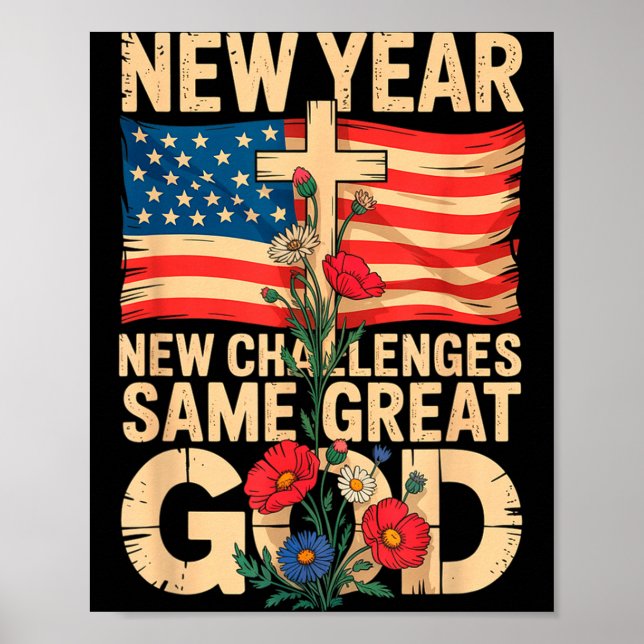Póster Happy New Year 2026 Christian Challenges Same Grea (Frente)