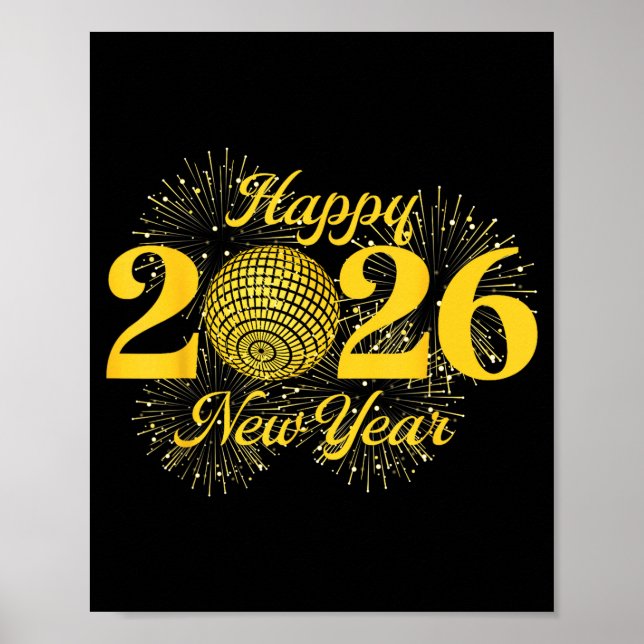 Póster Happy New Year 2026 Countdown Party Trip Matching  (Frente)