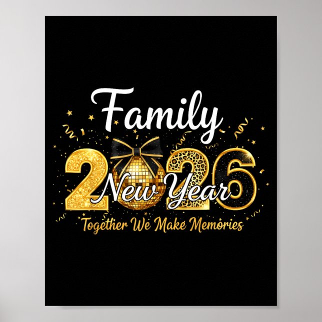Póster Happy New Year 2026 Family Together We Make Memori (Frente)