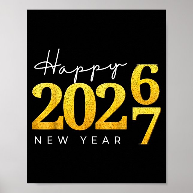 Póster Happy New Year 2026 Funny 67 New Year Countdown Si (Frente)