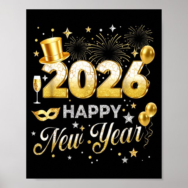 Póster Happy New Year 2026 Funny New Years Eve Party Men  (Frente)