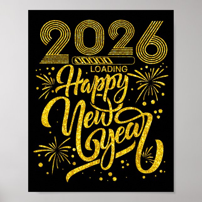 Póster Happy New Year 2026 Funny New Years Eve Party Men  (Frente)