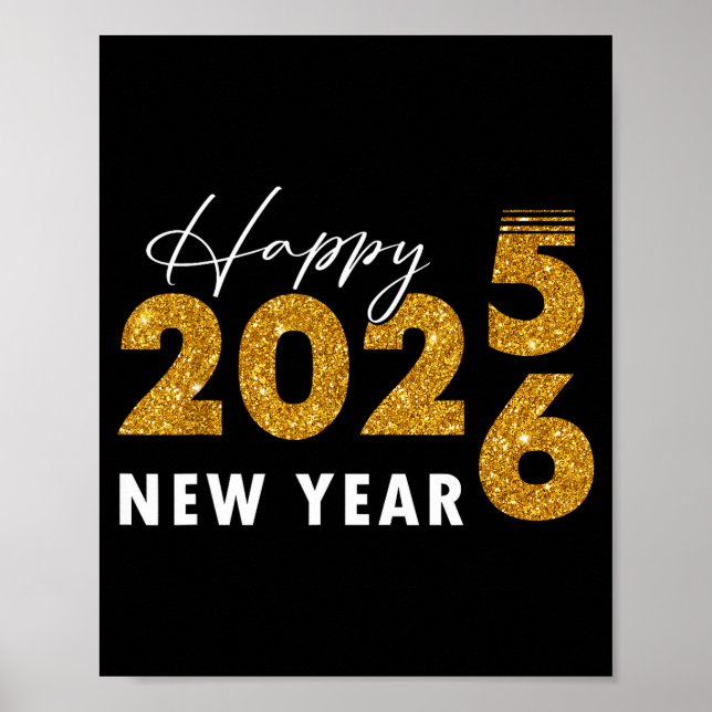 Póster Happy New Year 2026 Goodbye 2025 Hello 2026  (Frente)