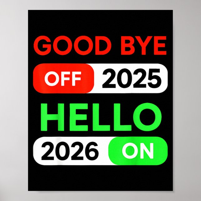 Póster Happy New Year 2026 Goodbye 2025 Hello 2026 Women  (Frente)