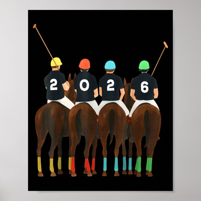 Póster Happy New Year 2026 Horse Lo Team Funny Srt Lovers (Frente)