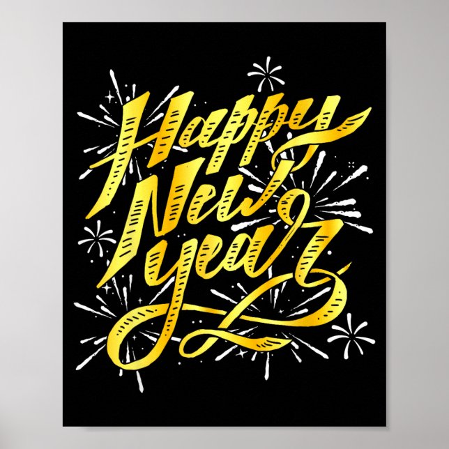 Póster Happy New Year 2026 Men Women Kids New Year Eve Pa (Frente)