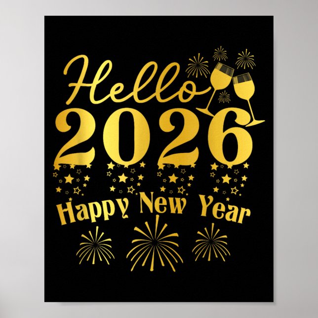 Póster Happy New Year 2026 New Year Party Family Friends  (Frente)