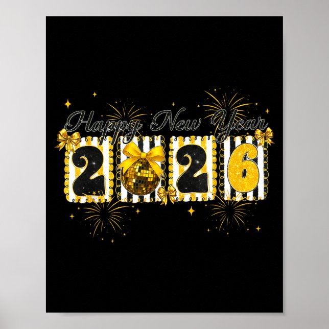Póster Happy New Year 2026 New Year Party Friends Family  (Frente)