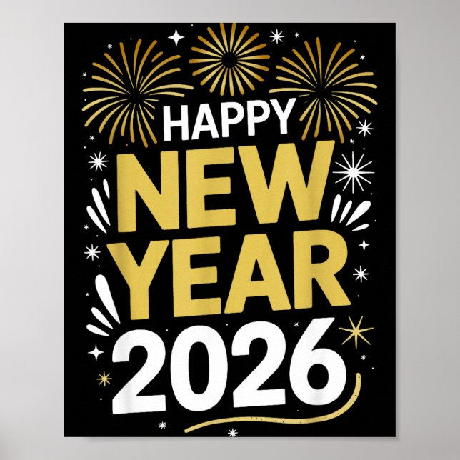Póster Happy New Year 2026 - New Year's Eve 2026  (Frente)