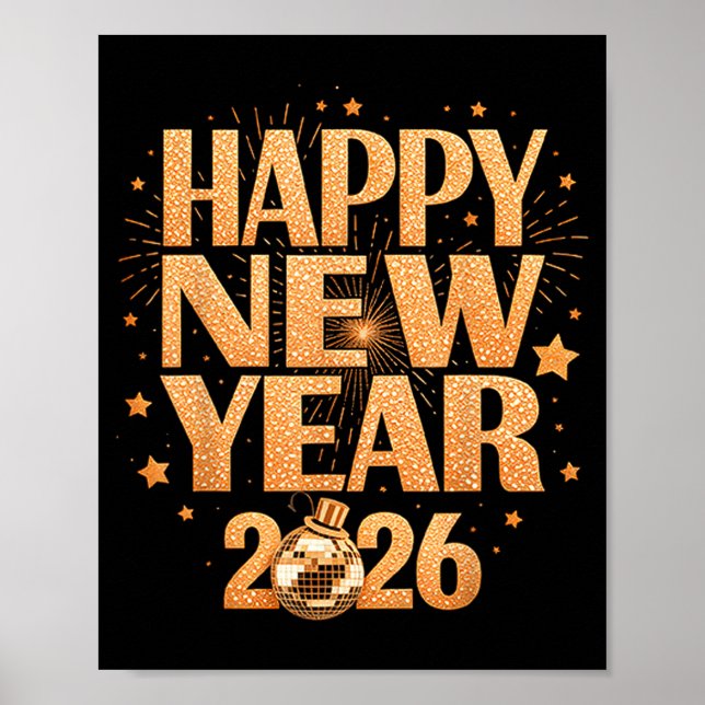 Póster Happy New Year 2026 New Years Eve Party Countdown  (Frente)