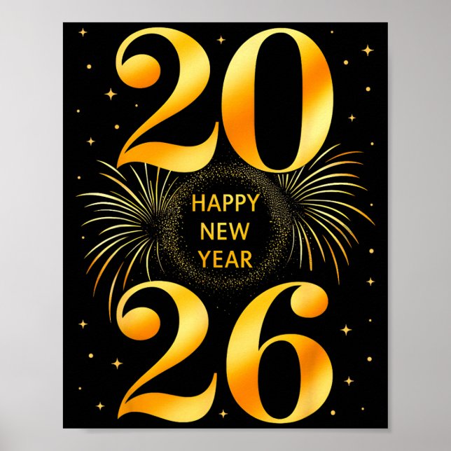Póster Happy New Year 2026 New Year's Eve Party Countdown (Frente)