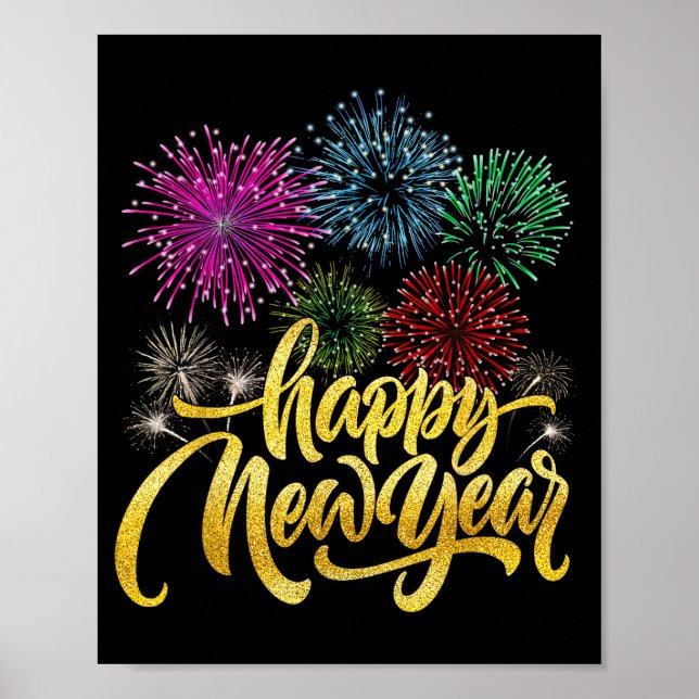 Póster Happy New Year 2026 New Years Eve Party Countdown  (Frente)