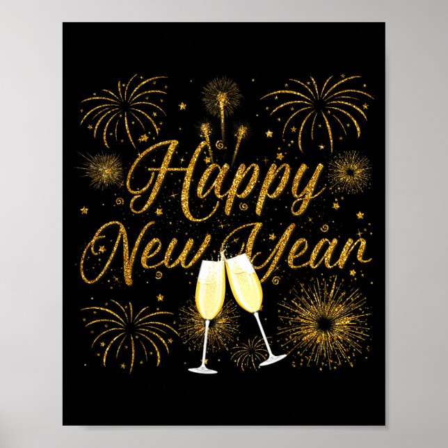 Póster Happy New Year 2026 New Years Eve Party Countdown  (Frente)