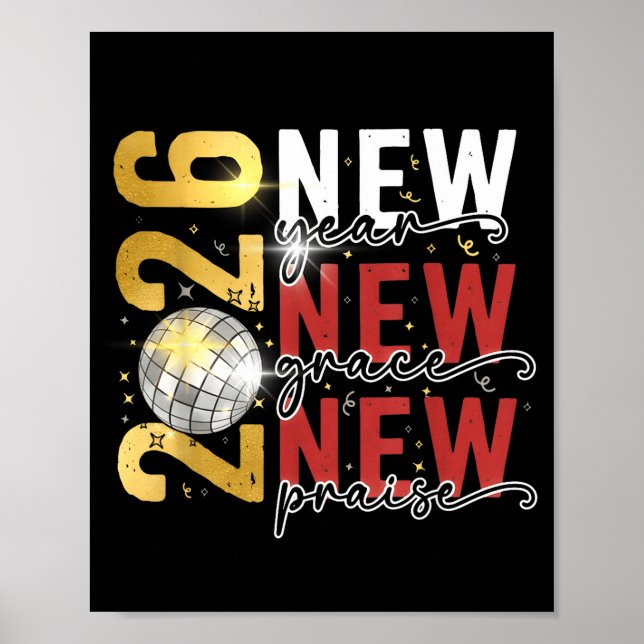 Póster Happy New Year Eve 2026 New Year Party Hello 2026  (Frente)