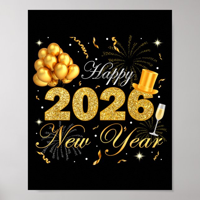 Póster Happy New Year Eve Party 2026 Family Matching Cost (Frente)