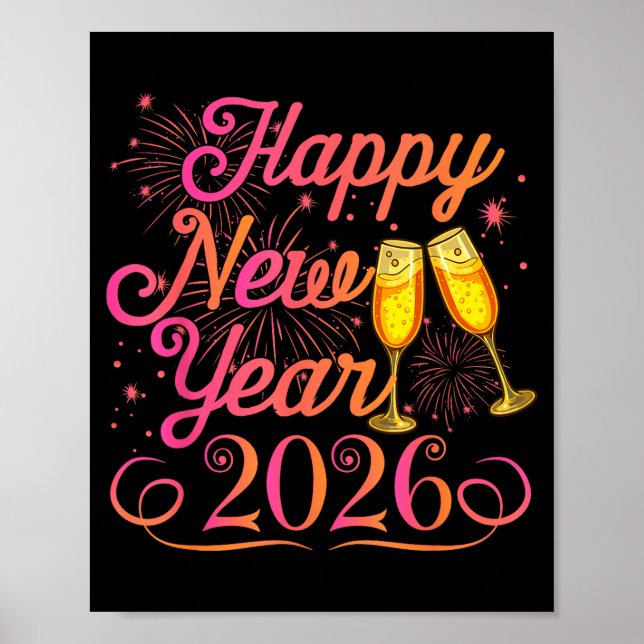 Póster Happy New Year Funny Matching Family New Years Eve (Frente)