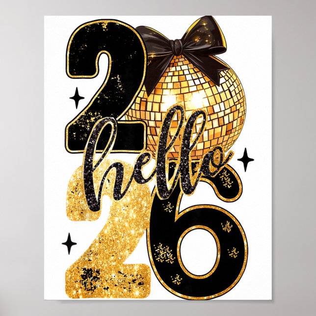 Póster Happy New Year Party 2026 Ballon Family Matching M (Frente)