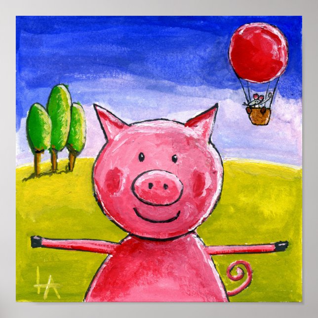 Póster Happy Pig (Frente)