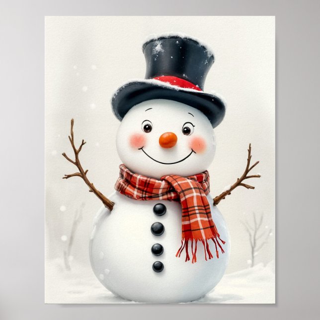 Póster Happy Snowman Digital (Frente)