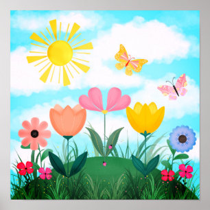 Póster Happy Sunny Garden