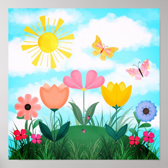 Póster Happy Sunny Garden (Frente)