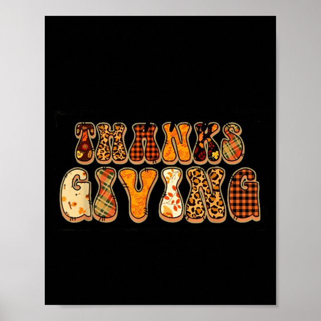 Póster Happy Thanksgiving For Turkey Day Family Dinner Th (Frente)