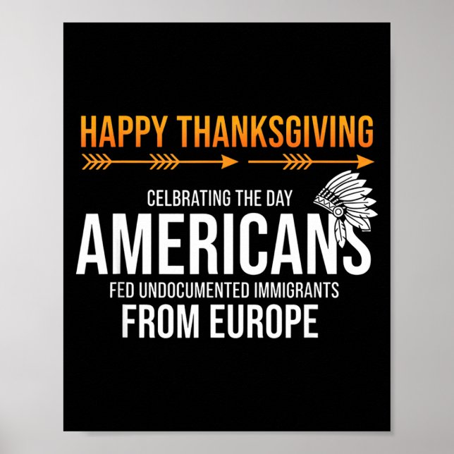 Póster Happy Thanksgiving, Native American Truth_ America (Frente)