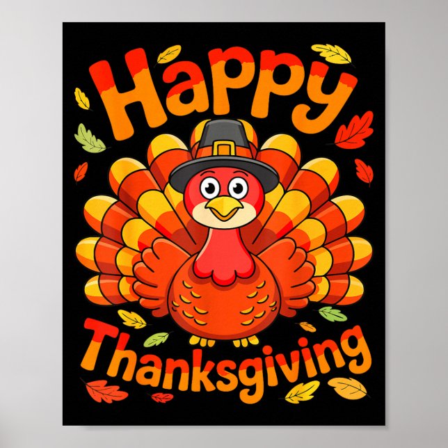 Póster Happy Thanksgiving Shirt Men Women Kids Family Tur (Frente)
