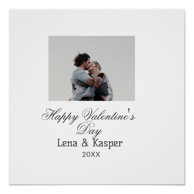 Póster Happy Valentine's day couple photo modern simple t (Anverso)