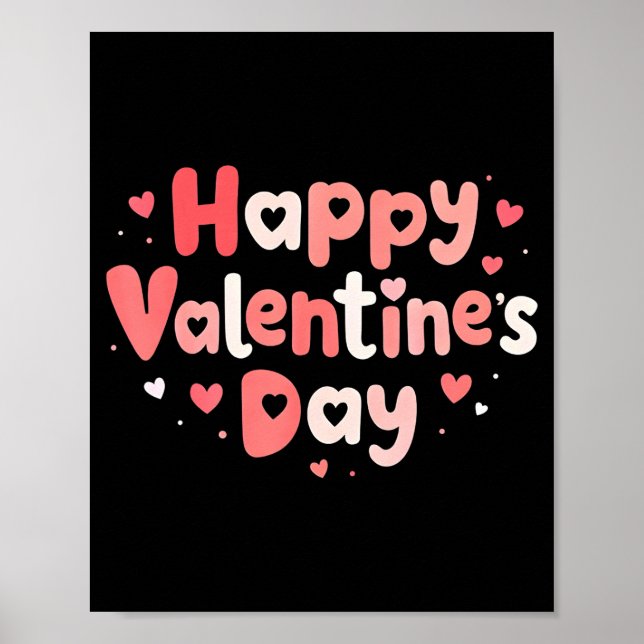 Póster Happy Valentines Day Heart Teacher Funny Matching  (Frente)
