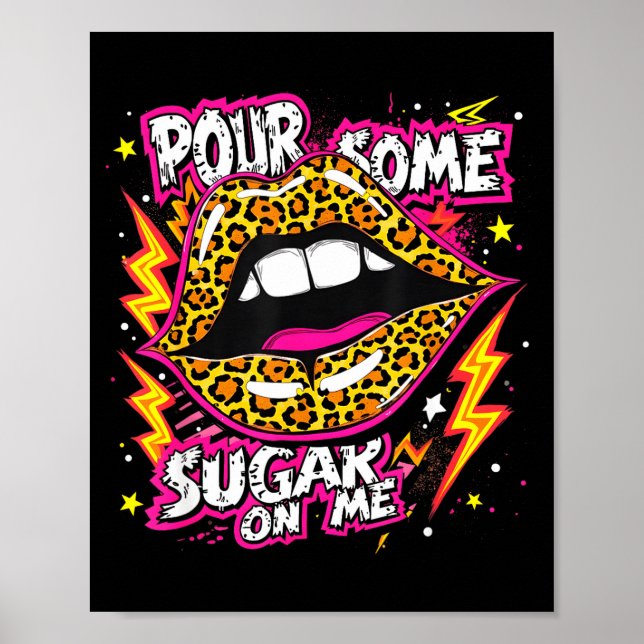 Póster Happy Valentine's Day Leopard Lips Ur Some Sugar A (Frente)