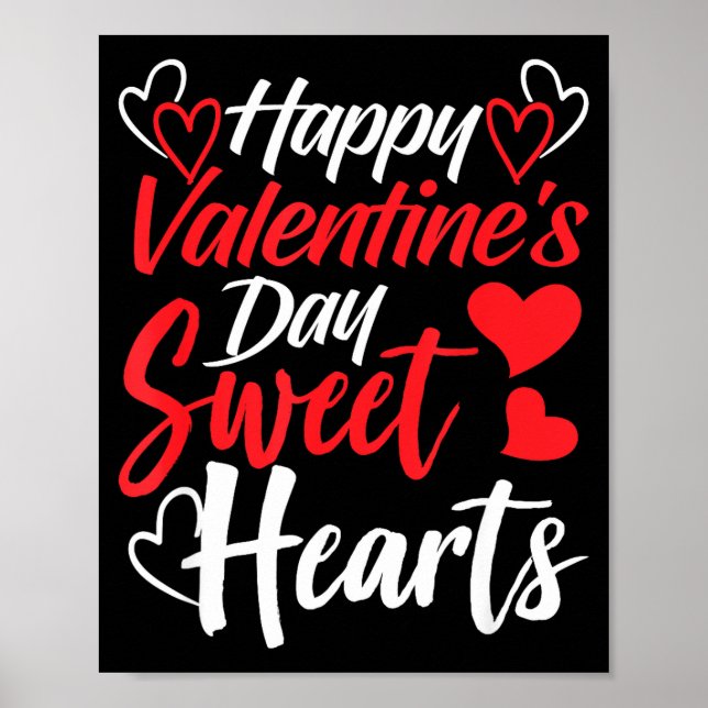 Póster Happy Valentine's Day Sweet Hearts Couples Valenti (Frente)