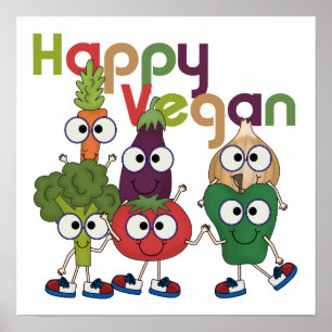 Póster Happy Vegan