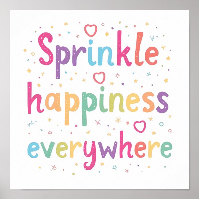 Póster Happy Vibes Sprinkle Happiness Confetti Art (Frente)