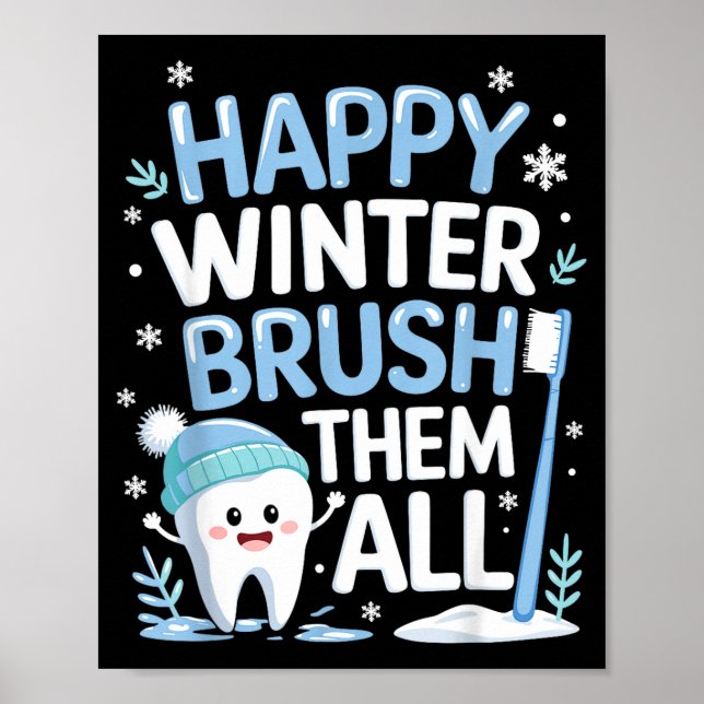Póster Happy Winter Bruhem All Teeth Dental Dentist Chris (Frente)