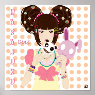 Póster Harajuku Chica Yuriko