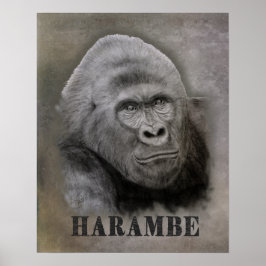 Póster Harambe (dibujo gráfico)