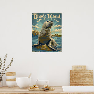 Póster Harbour Seal Rhode Island