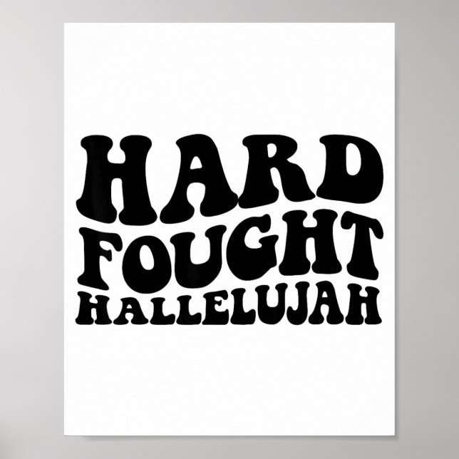 Póster Hard Fought Hallelujah Retro Jesus  (Frente)